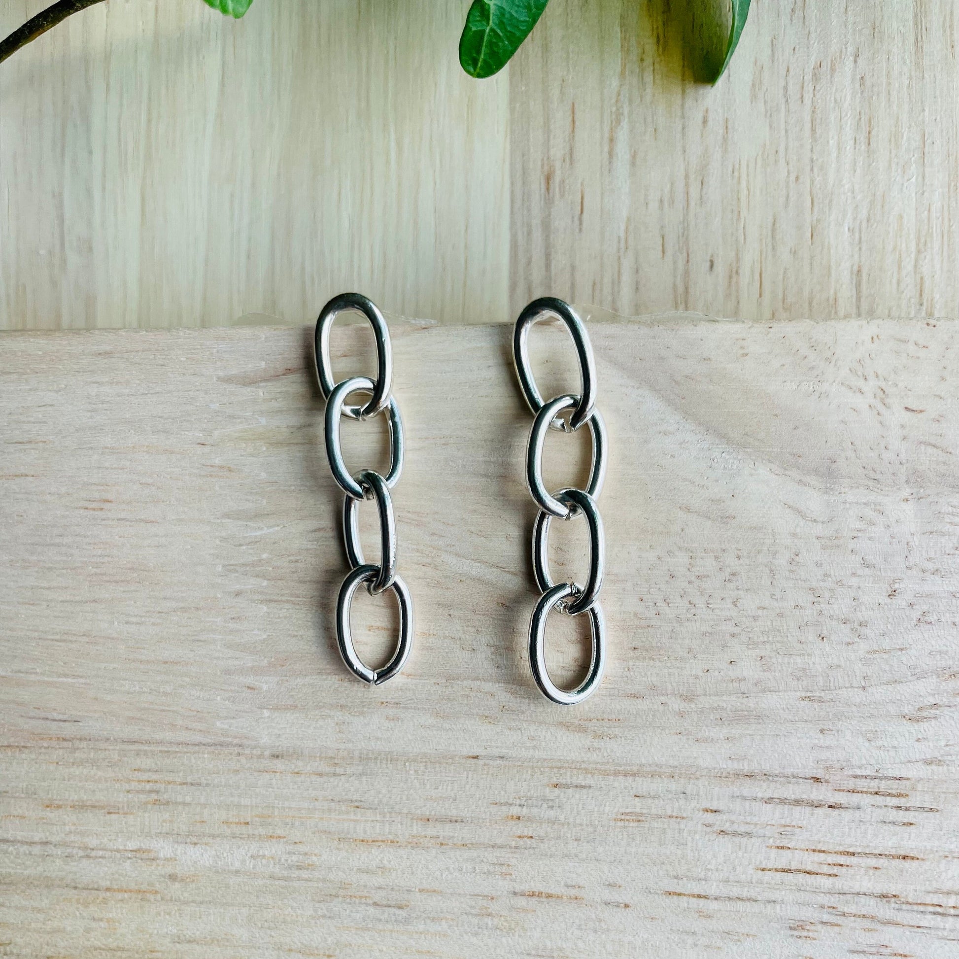 Chain Link Drop Earrings – view 7 | Raavi Jewelry