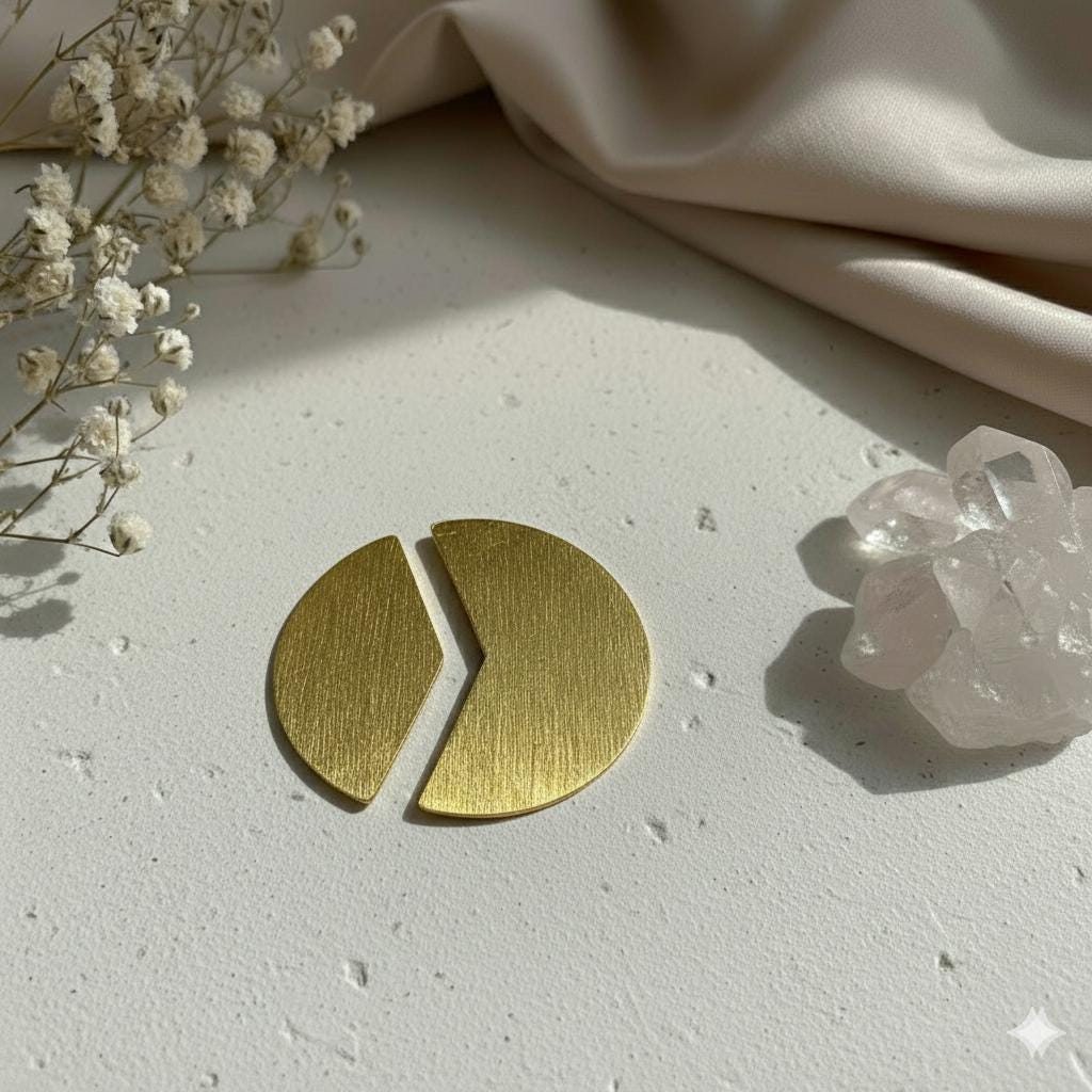 Asymmetric "Split Eclipse" – side view | Raavi Jewelry