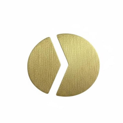 Asymmetric "Split Eclipse" – handmade gold-plated brass earrings, nickel-free | Raavi Jewelry