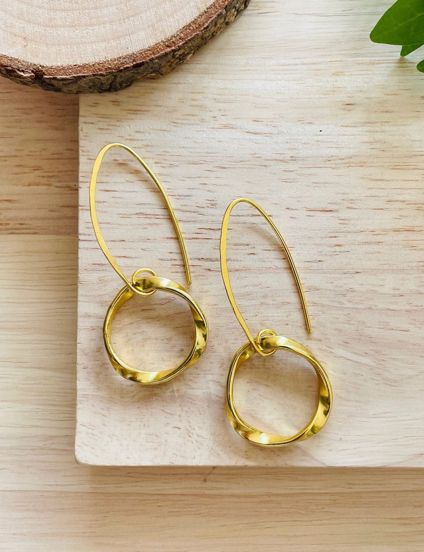 Circle Earwire Earrings – side view | Raavi Jewelry